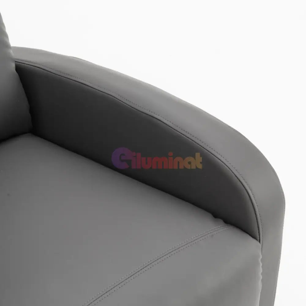 Fotoliu Recliner din Piele Ecologică Spatar Rabatabil si Suport Picioare Extensibil Gri FOTOLIU CU RECLINER / GRI Chairs
