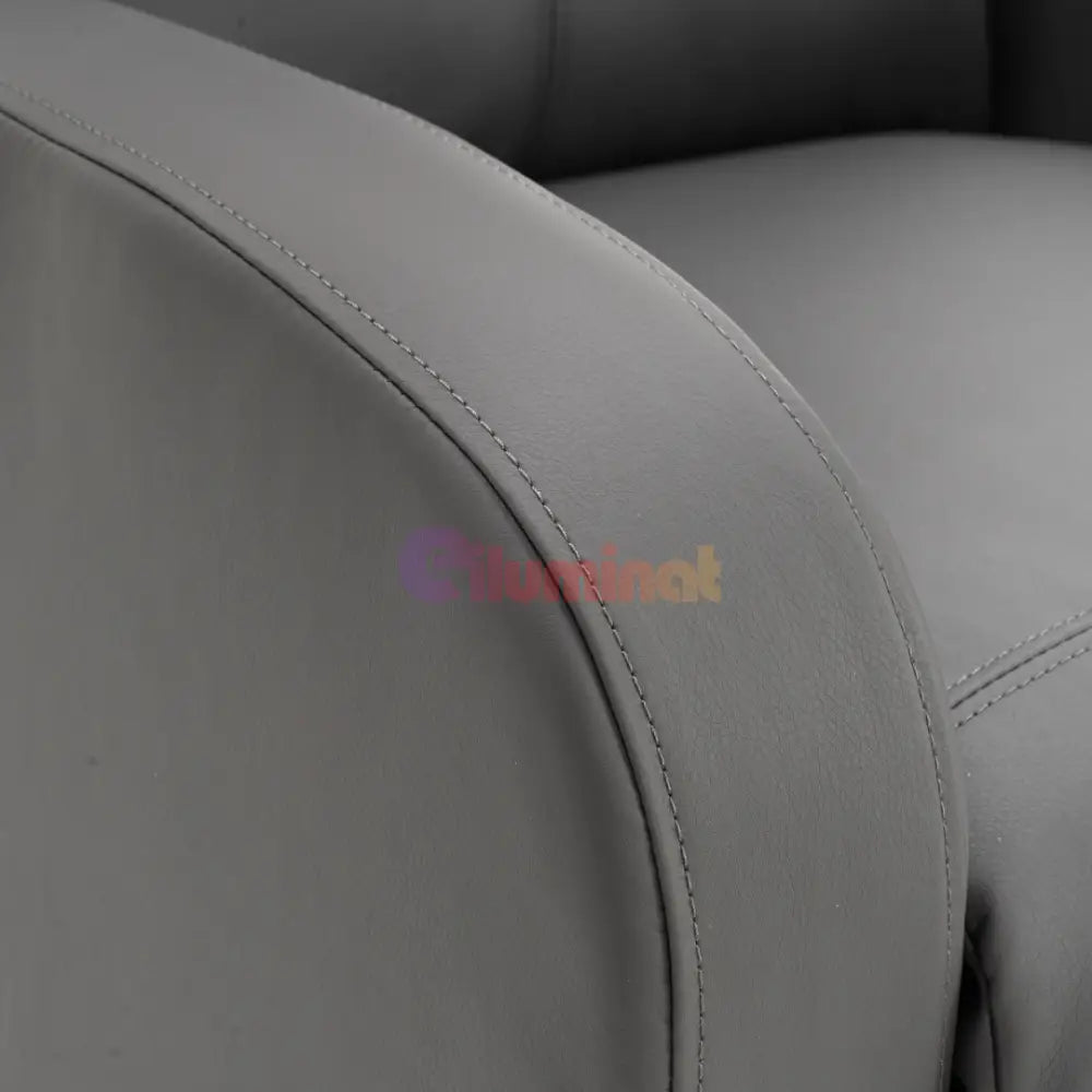 Fotoliu Recliner din Piele Ecologică Spatar Rabatabil si Suport Picioare Extensibil Gri FOTOLIU CU RECLINER / GRI Chairs