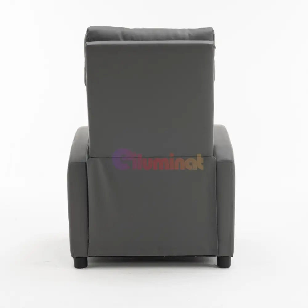 Fotoliu Recliner din Piele Ecologică Spatar Rabatabil si Suport Picioare Extensibil Gri FOTOLIU CU RECLINER / GRI Chairs