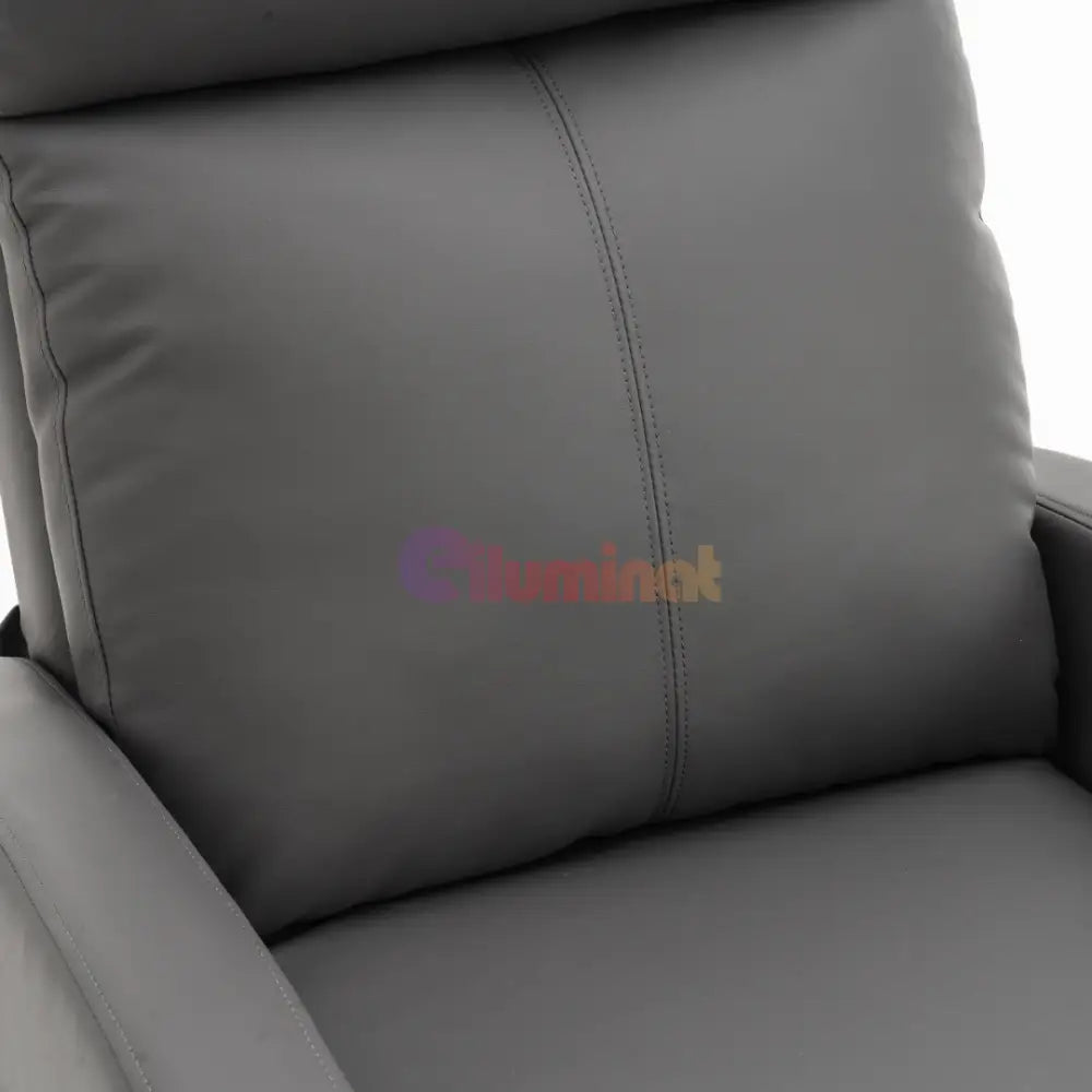 Fotoliu Recliner din Piele Ecologică Spatar Rabatabil si Suport Picioare Extensibil Gri FOTOLIU CU RECLINER / GRI Chairs