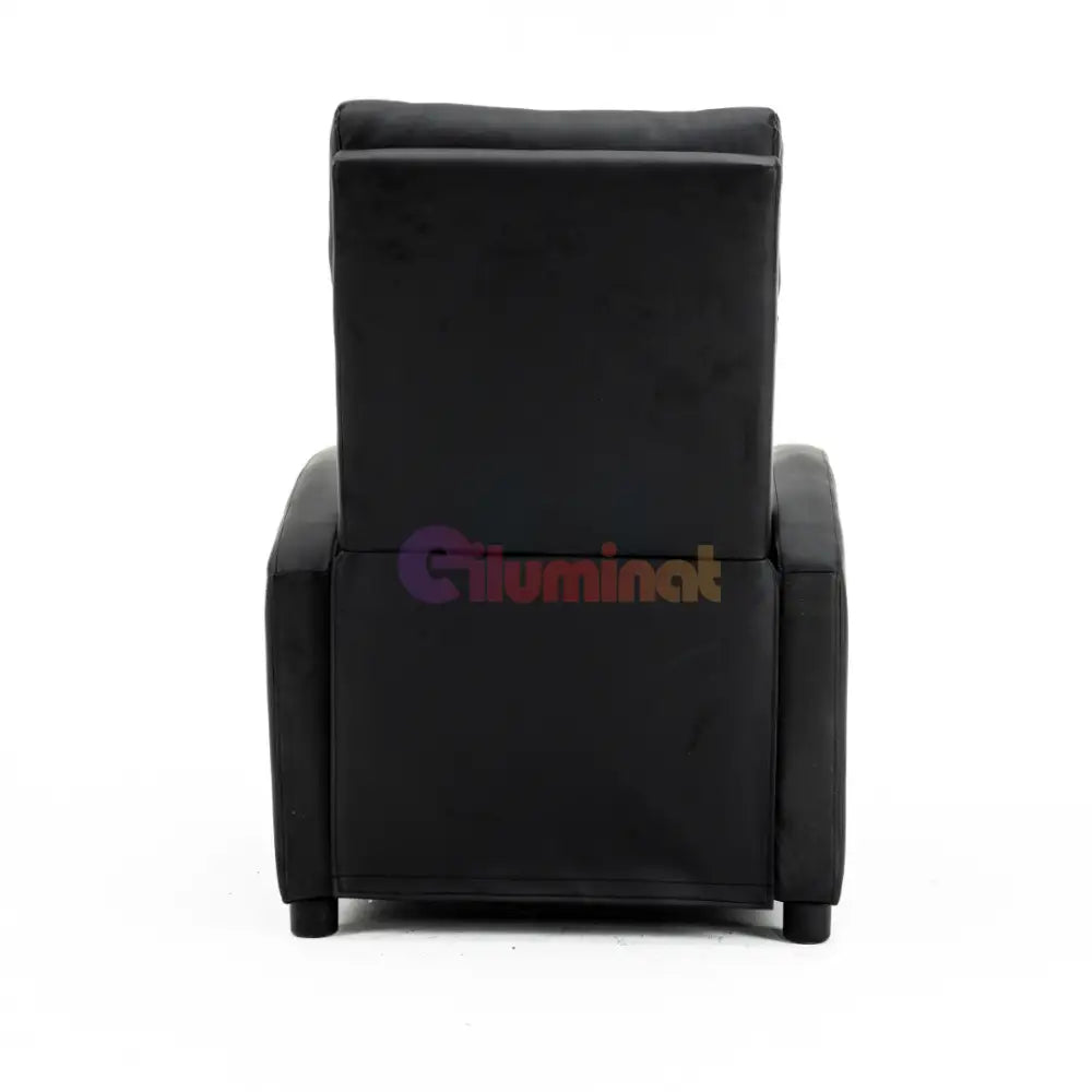 Fotoliu Recliner din Piele Ecologică Spatar Rabatabil si Suport Picioare Extensibil Negru FOTOLIU CU RECLINER / NEAGRA