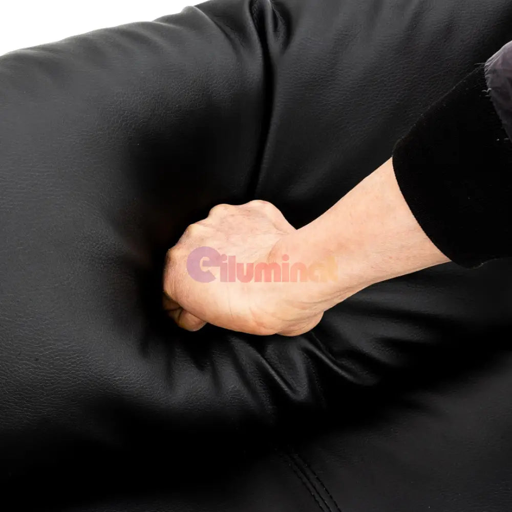 Fotoliu Recliner din Piele Ecologică Spatar Rabatabil si Suport Picioare Extensibil Negru FOTOLIU CU RECLINER / NEAGRA