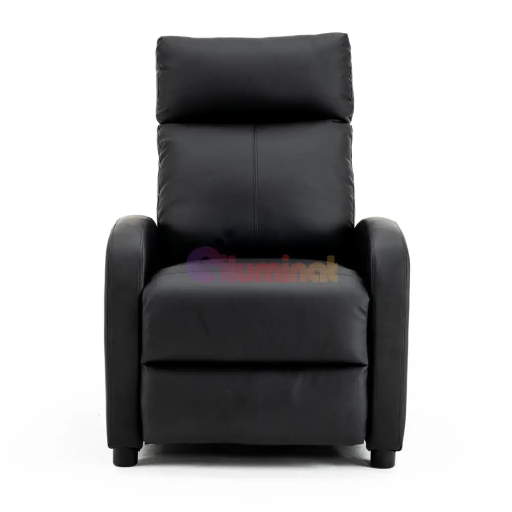 Fotoliu Recliner din Piele Ecologică Spatar Rabatabil si Suport Picioare Extensibil Negru FOTOLIU CU RECLINER / NEAGRA