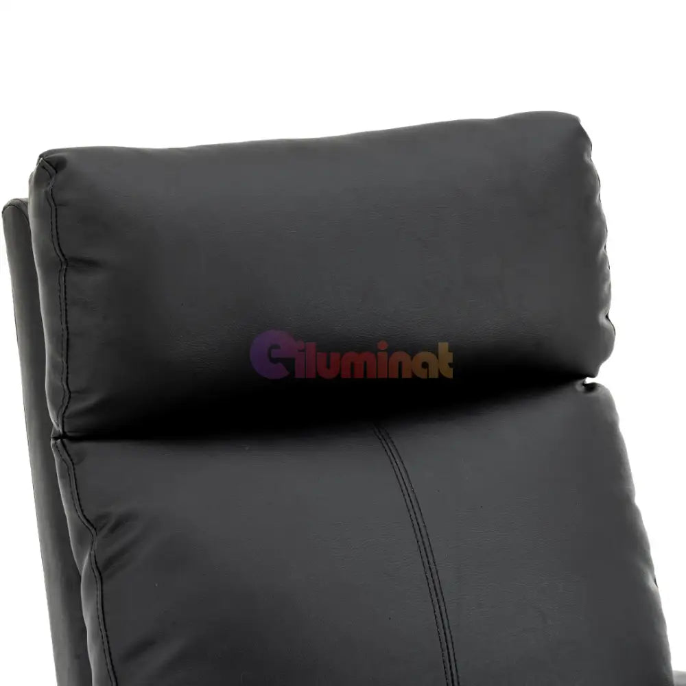 Fotoliu Recliner din Piele Ecologică Spatar Rabatabil si Suport Picioare Extensibil Negru FOTOLIU CU RECLINER / NEAGRA