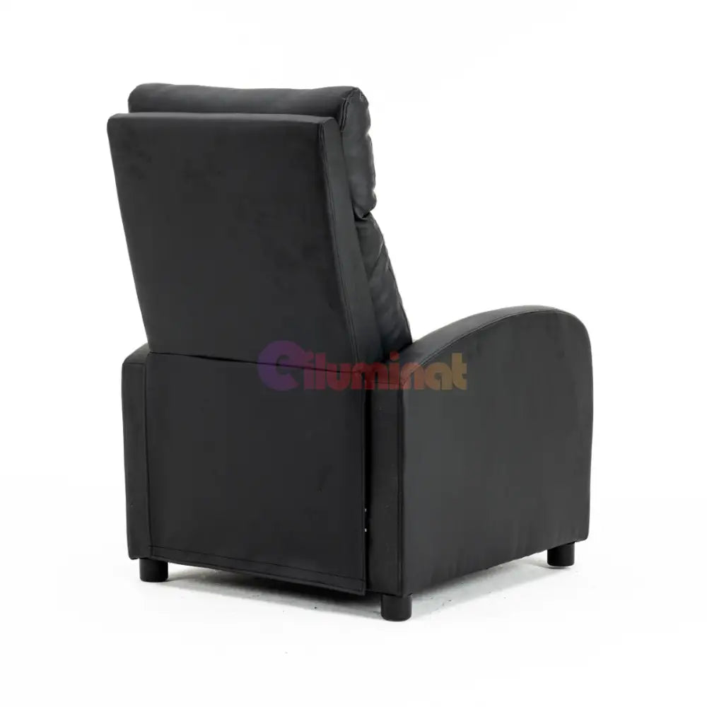 Fotoliu Recliner din Piele Ecologică Spatar Rabatabil si Suport Picioare Extensibil Negru FOTOLIU CU RECLINER / NEAGRA