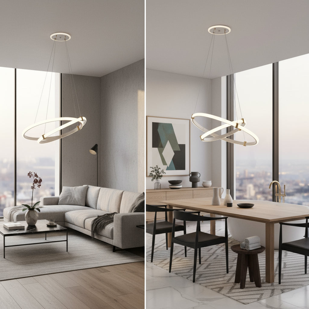 Lustra LED Suspendata ZENO White Echivalent 250W Telecomanda