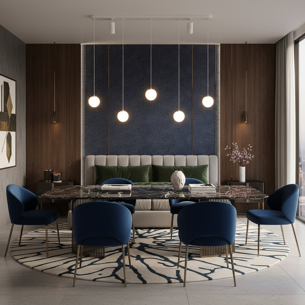 Lustra LED Suspendata Abajur cu 2 Spoturi KERU White Echivalent 200W Telecomanda