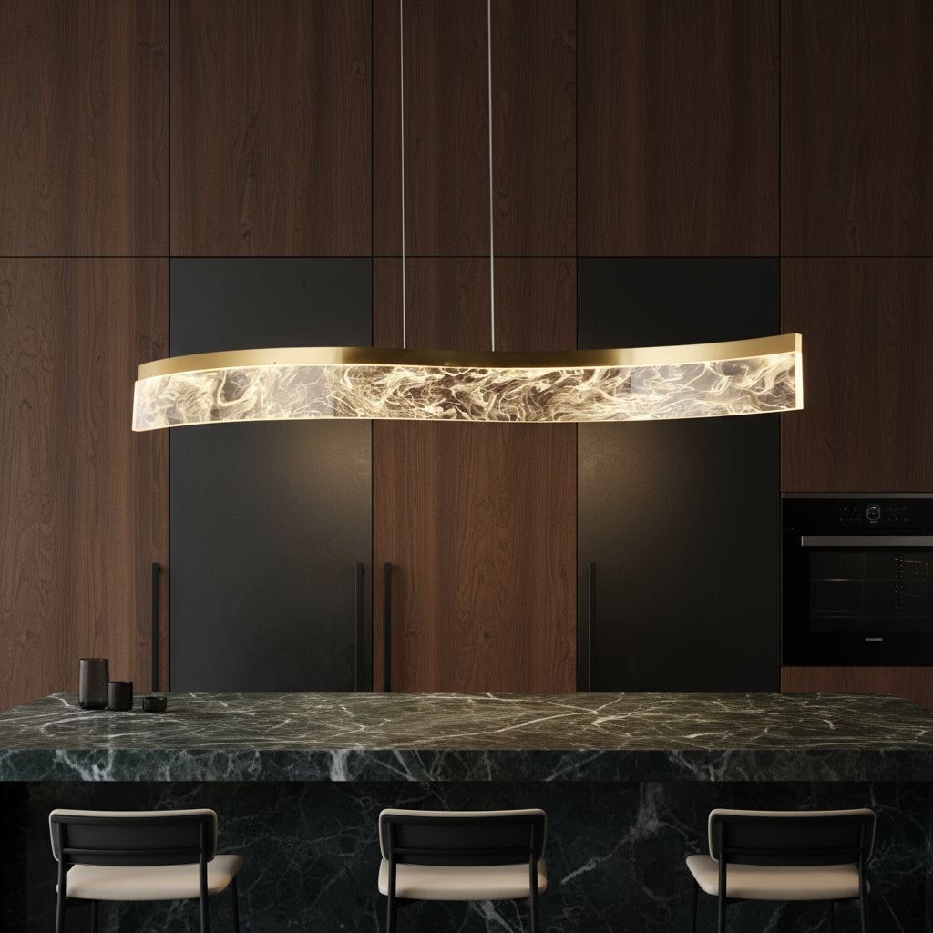 Lustra LED Suspendata OMNI Gold Echivalent 200W Telecomanda