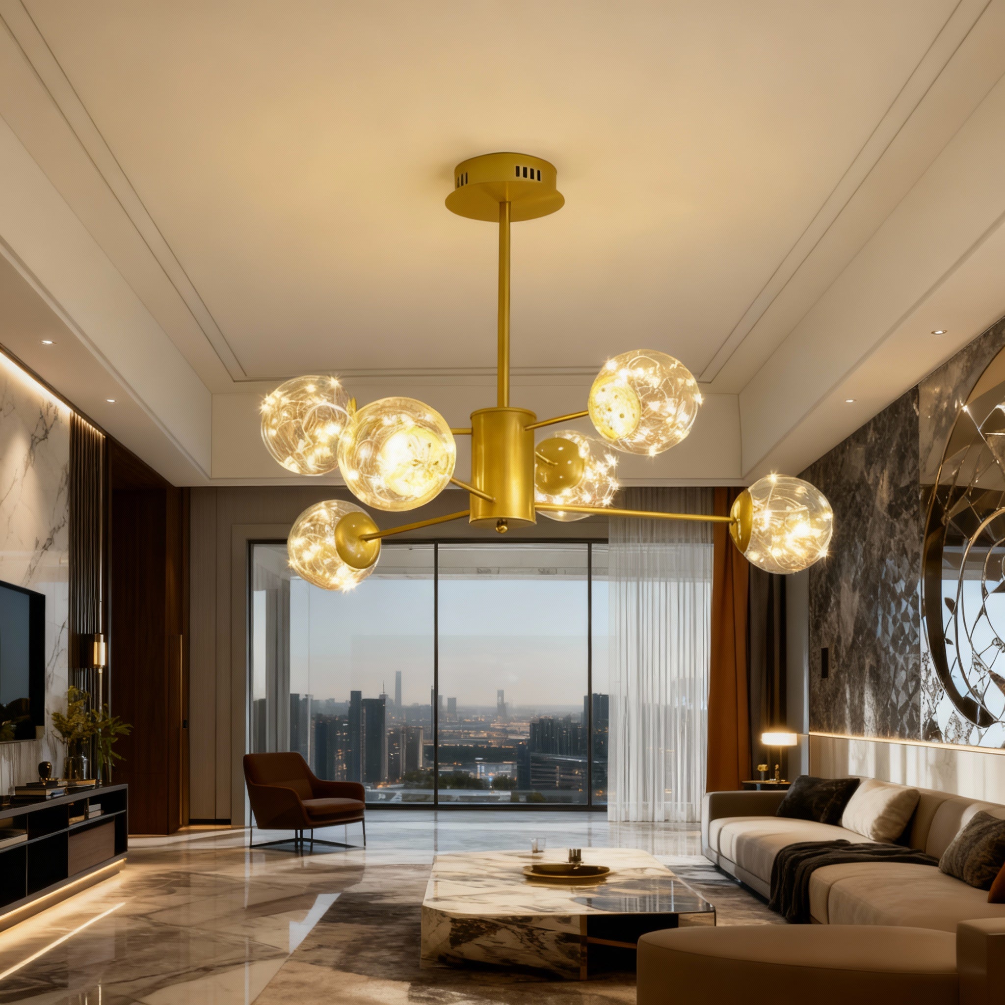 Lustra LED Suspendata Arlio Gold Echivalent 130W