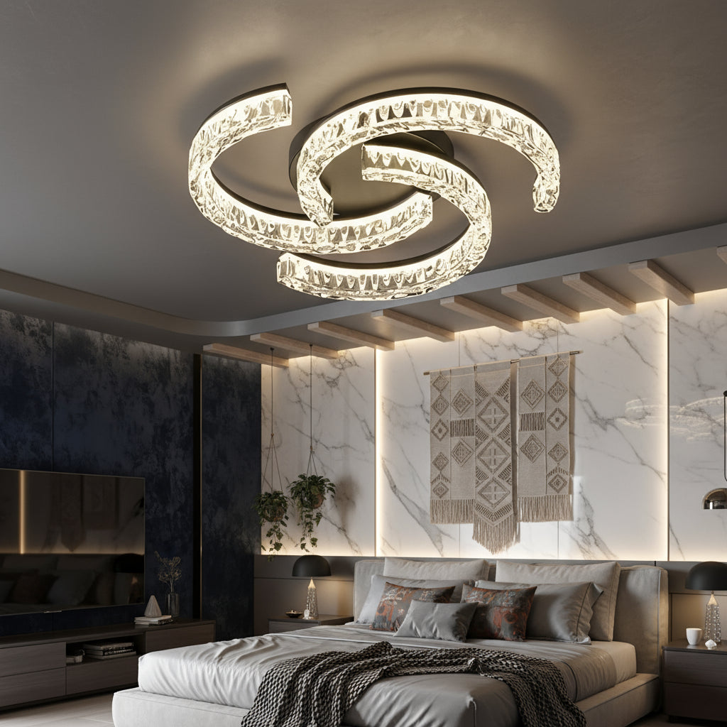 Lustra LED SAARI Black Echivalent 250W Telecomanda