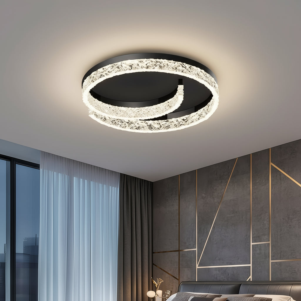 Lustra LED ROUND SAARI Black Echivalent 300W Telecomanda