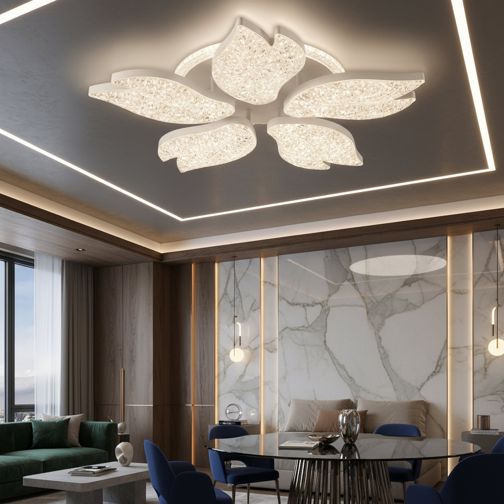 Lustra LED EVALE White Echivalent 400W Telecomanda