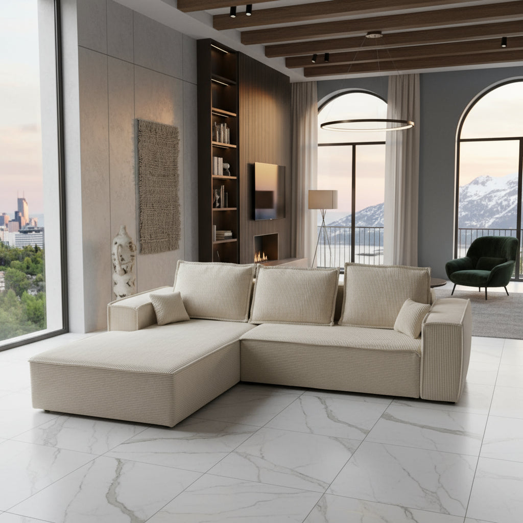 Coltar Extensibil Crem CLARA 265x165cm Resigilat