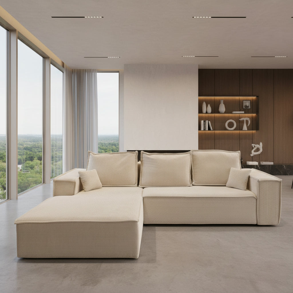 Coltar Extensibil Crem CLARA 265x165cm Resigilat