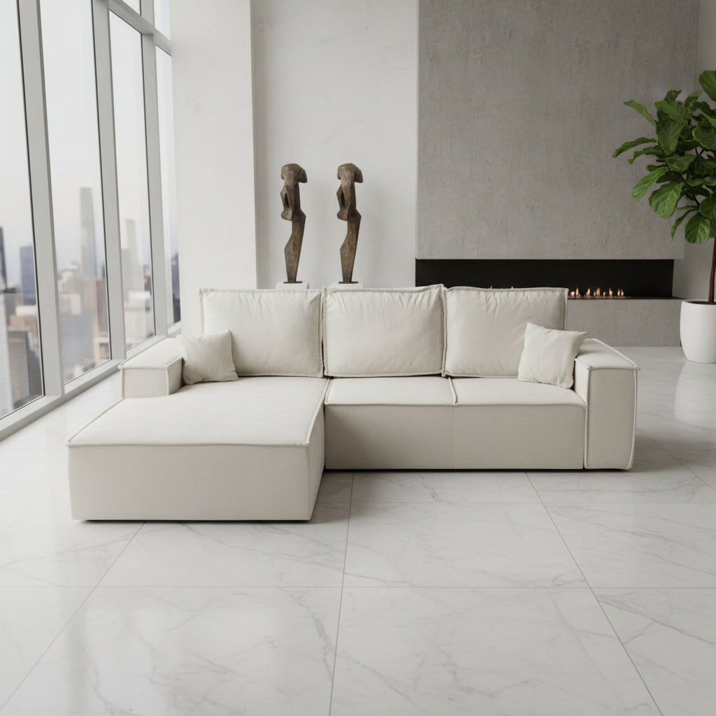 Canapea Extensibila ANAIS 265x165 Alba Resigilat