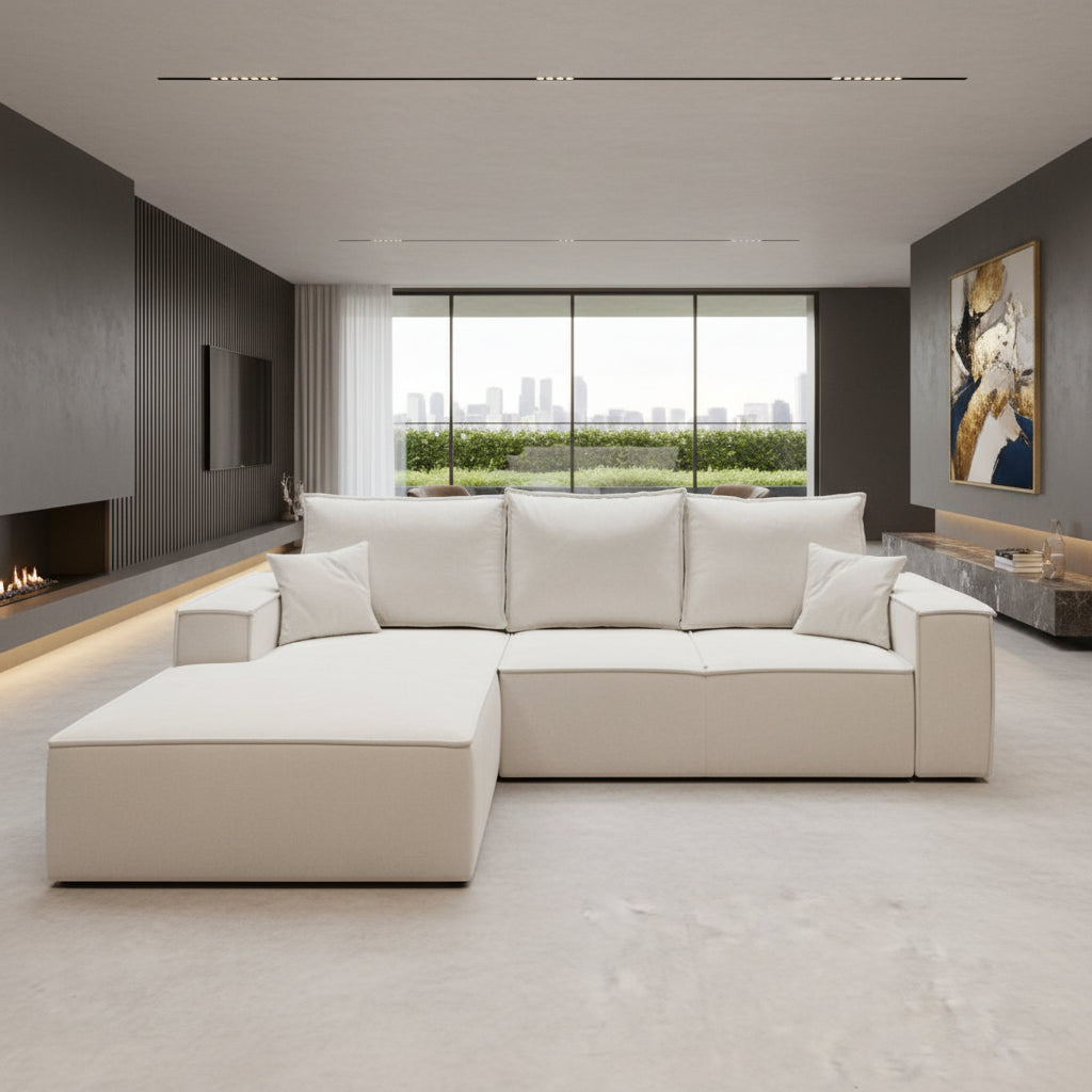 Canapea Extensibila ANAIS 265x165 Alba Resigilat