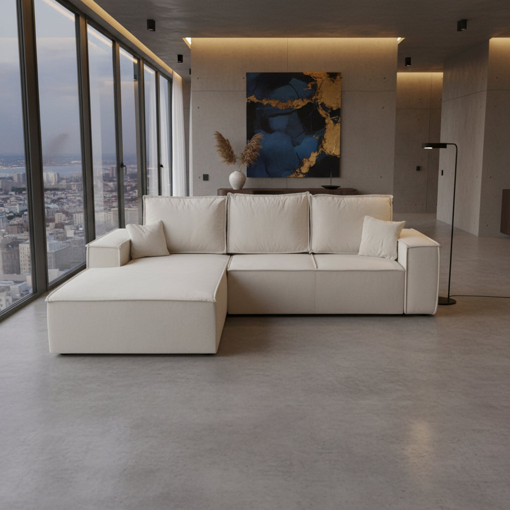 Canapea Extensibila ANAIS 265x165 Alba Resigilat