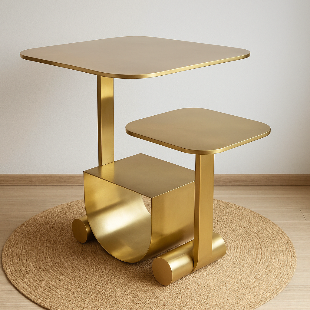 Masa Decorativa Brass Duo Golden Moderna din Metal MASA DECORATIVA / AURIE / 55CM decorative table