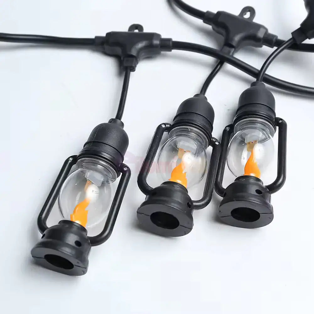 Ghirlanda Luminoasa Tip Felinar 5m / 10 Becuri Flacara miscatoare Interconectabil GHIRLANDA LUMINOASA BULB STRIP