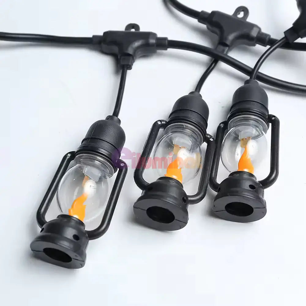 Ghirlanda Luminoasa Tip Felinar 5m / 10 Becuri Flacara miscatoare Interconectabil GHIRLANDA LUMINOASA BULB STRIP