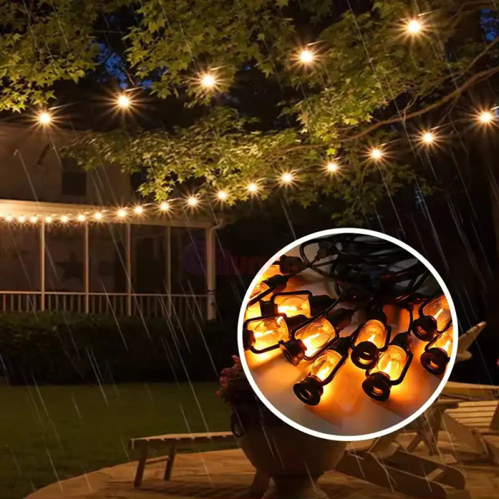 Ghirlanda Luminoasa Tip Felinar 5m / 10 Becuri Flacara miscatoare Interconectabil GHIRLANDA LUMINOASA BULB STRIP