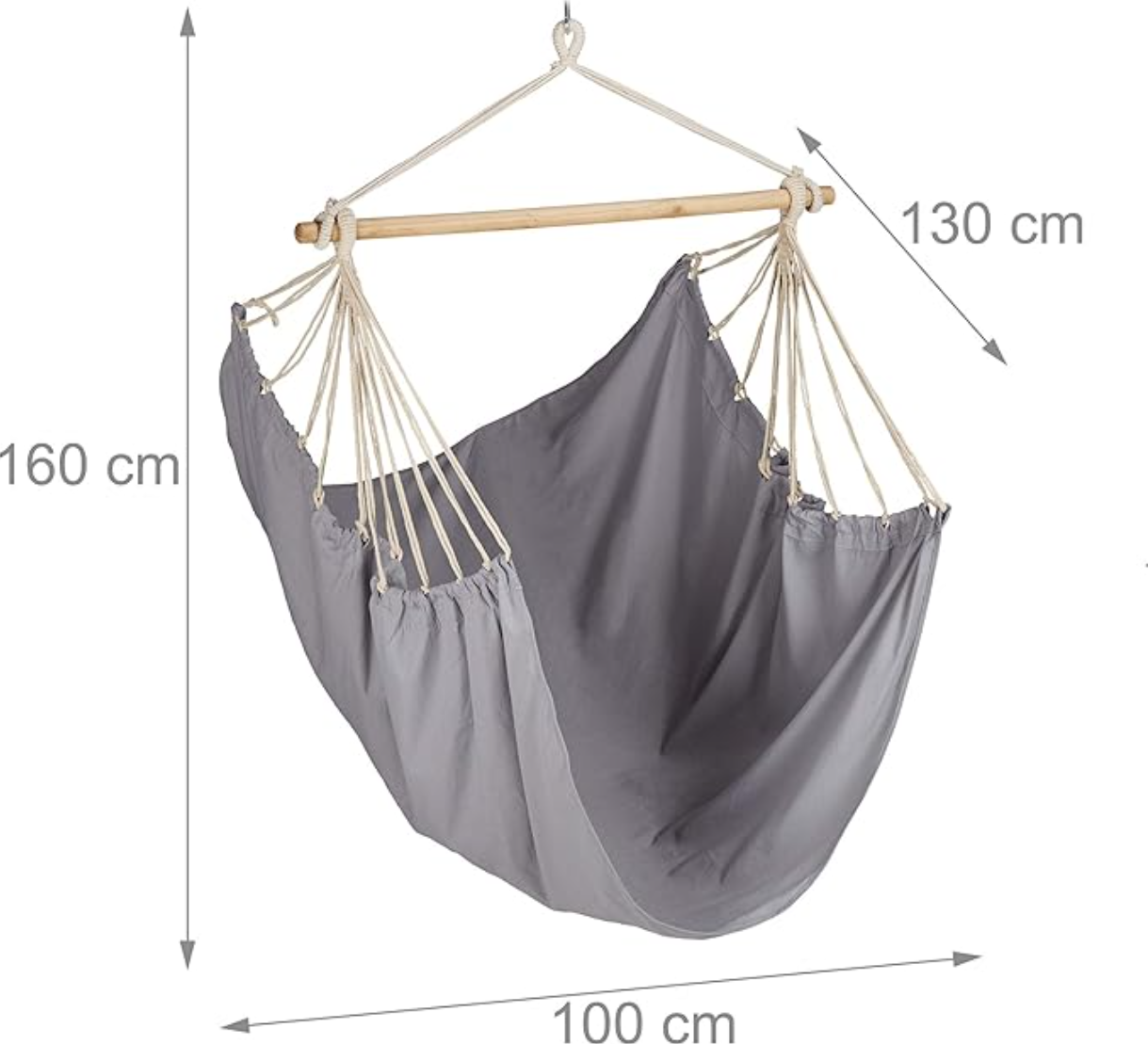 Hamac Suspendat Stil Fotoliu Brazilian Gri Home & Garden