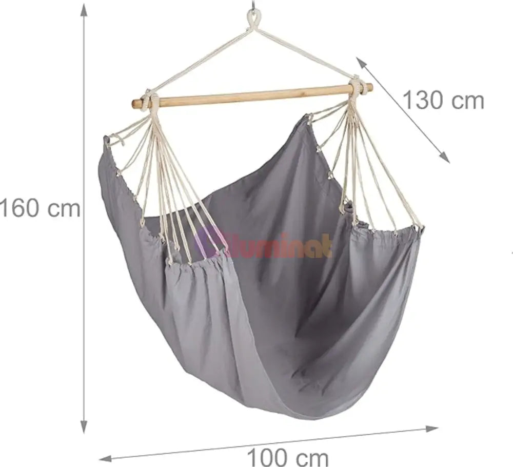Hamac Suspendat Stil Fotoliu Brazilian Gri Home & Garden