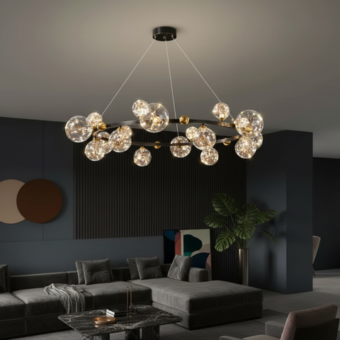 Lustra LED Abajur Black Sparkle Echivalent 100W G4066-15 Resigilat R2