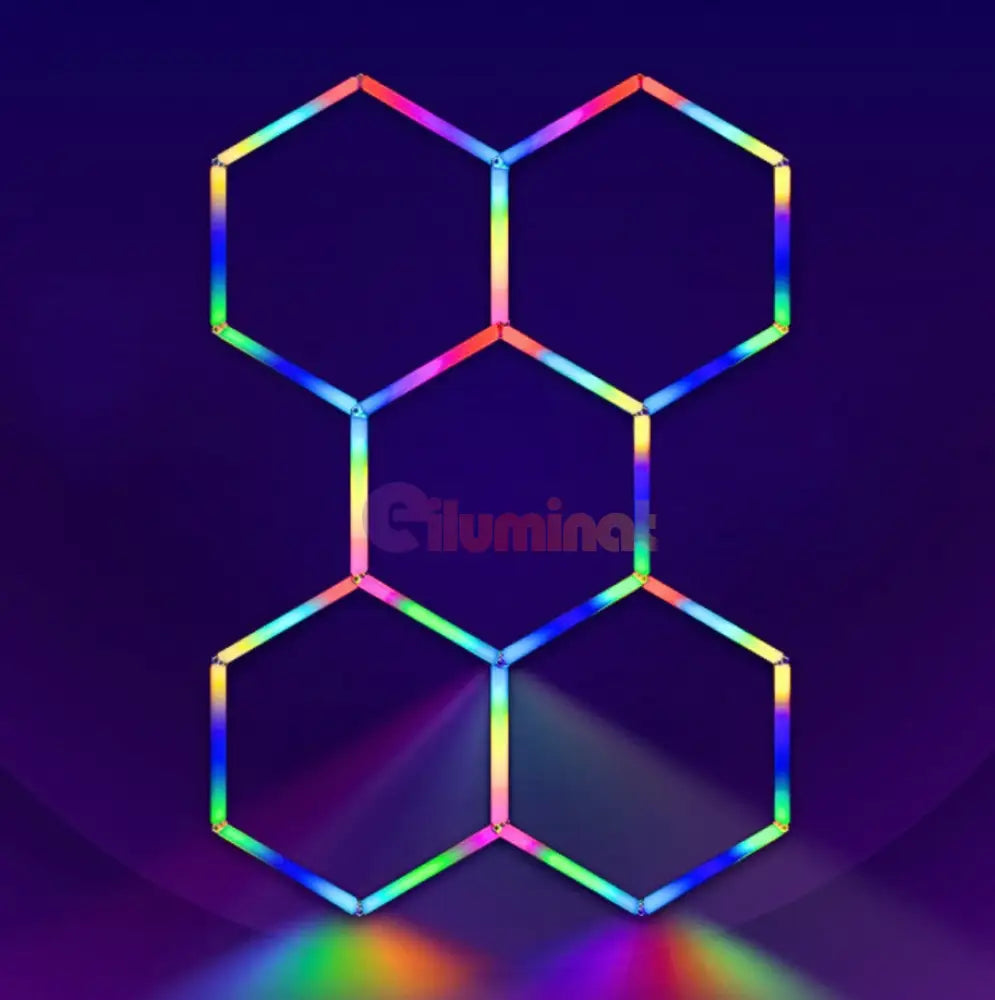 Honeycomb Led Hexagon Luminos Rgb Smart 244Cm X 170Cm Honeycomb Lights