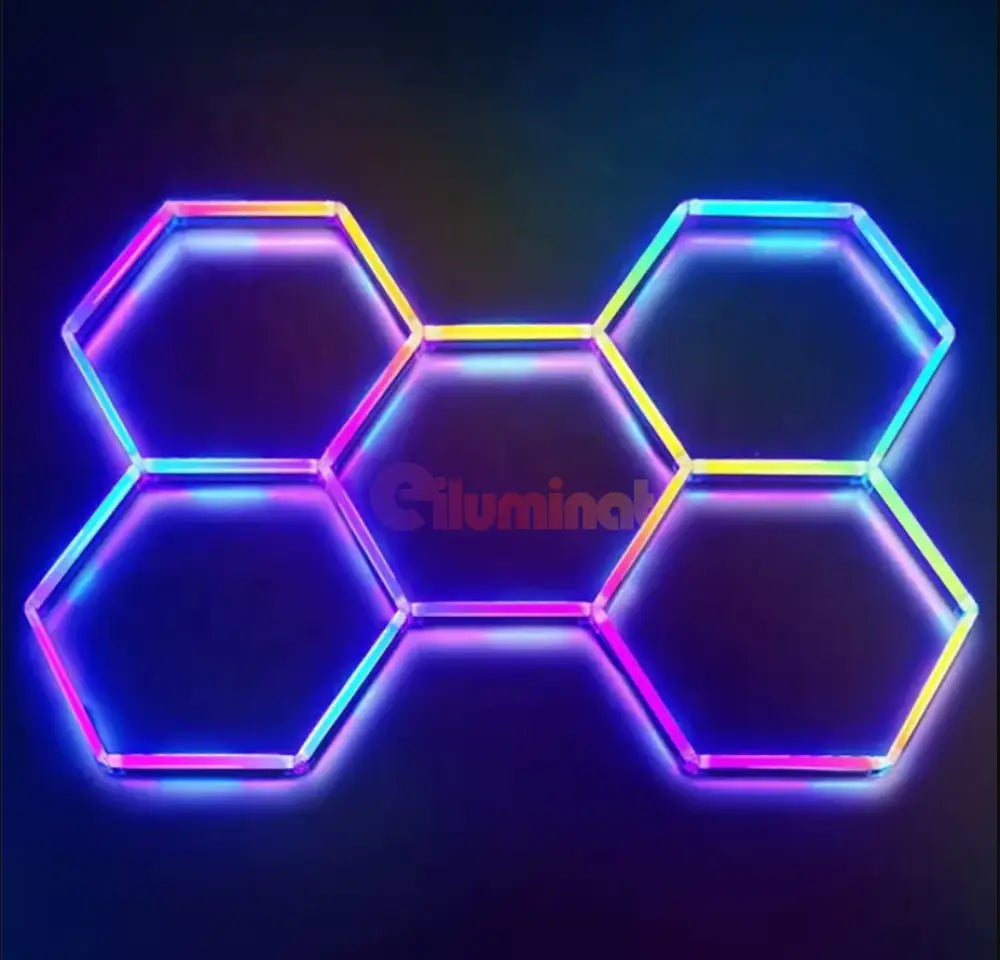 Honeycomb Led Hexagon Luminos Rgb Smart 244Cm X 170Cm Honeycomb Lights