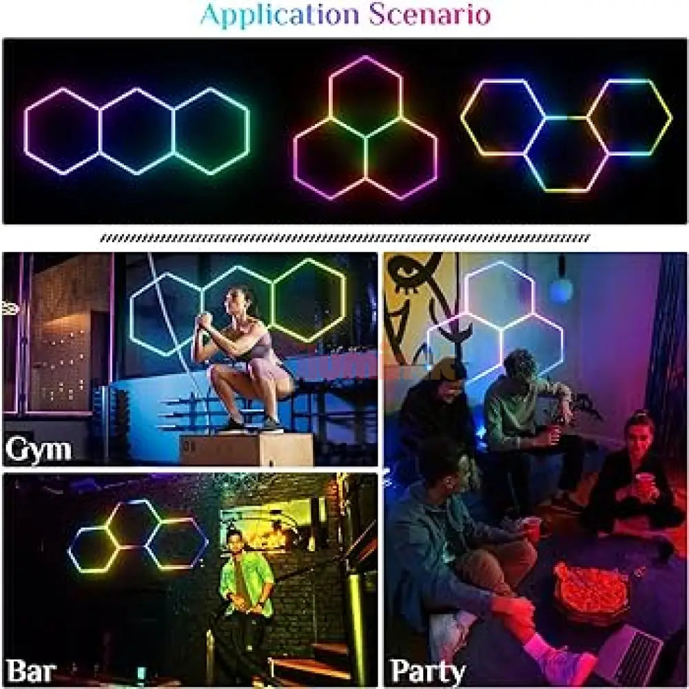 Honeycomb Led Hexagon Luminos Rgb Smart 244Cm X 170Cm Honeycomb Lights