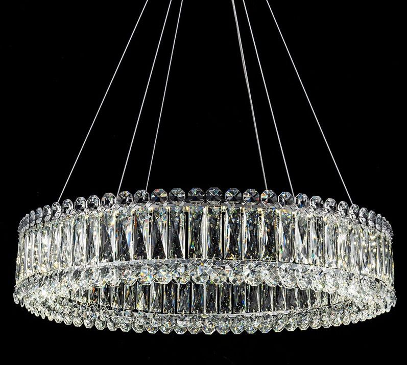 Lustra LED Suspendata ALESSO Cristal Silver Echivalent 400W