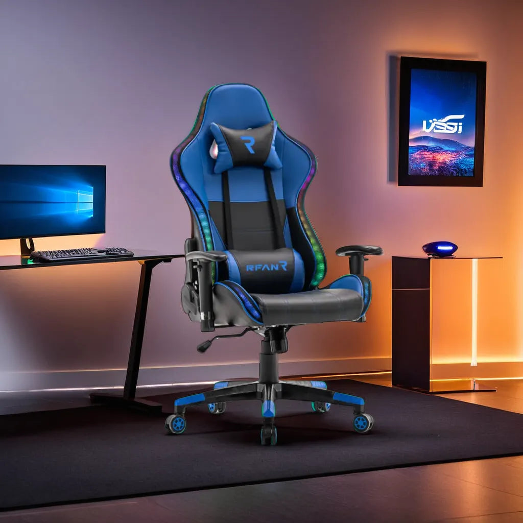 Scaun De Gaming Premium Immersion Chairs Blue Boc-778