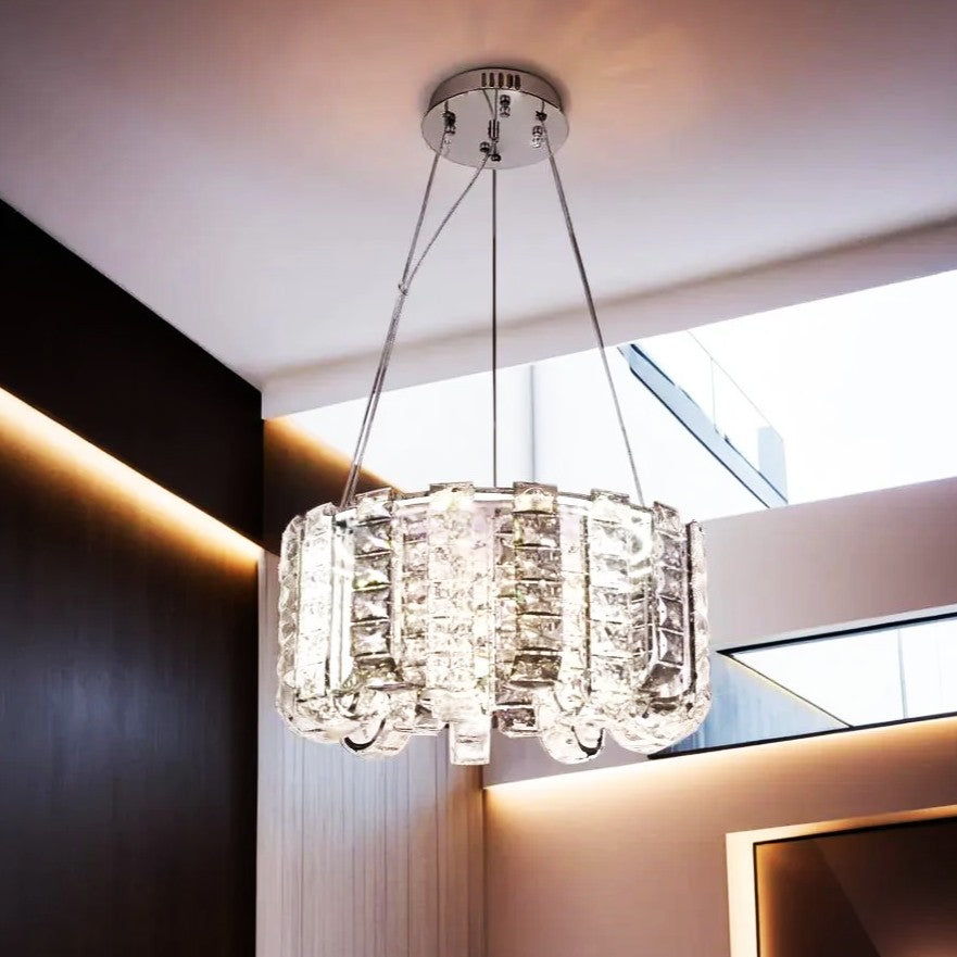 Lustra LED Cristal DAKAR Echivalent 400W Telecomanda CRISTAL / CHROME / 50CM Ceiling Light Fixtures