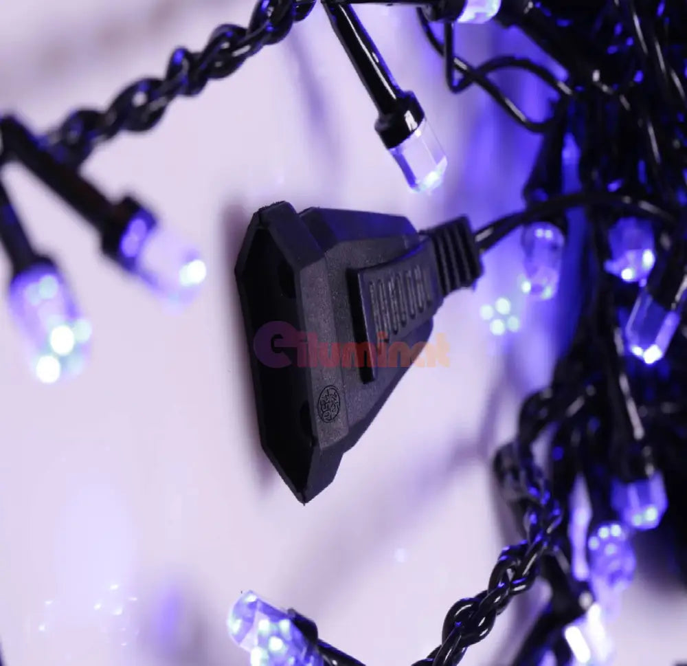 Instalatie Led Perdea Ploaie 240 Led-Uri Hexagon 5X1M Fir Negru Diverse Culori Christmas Light