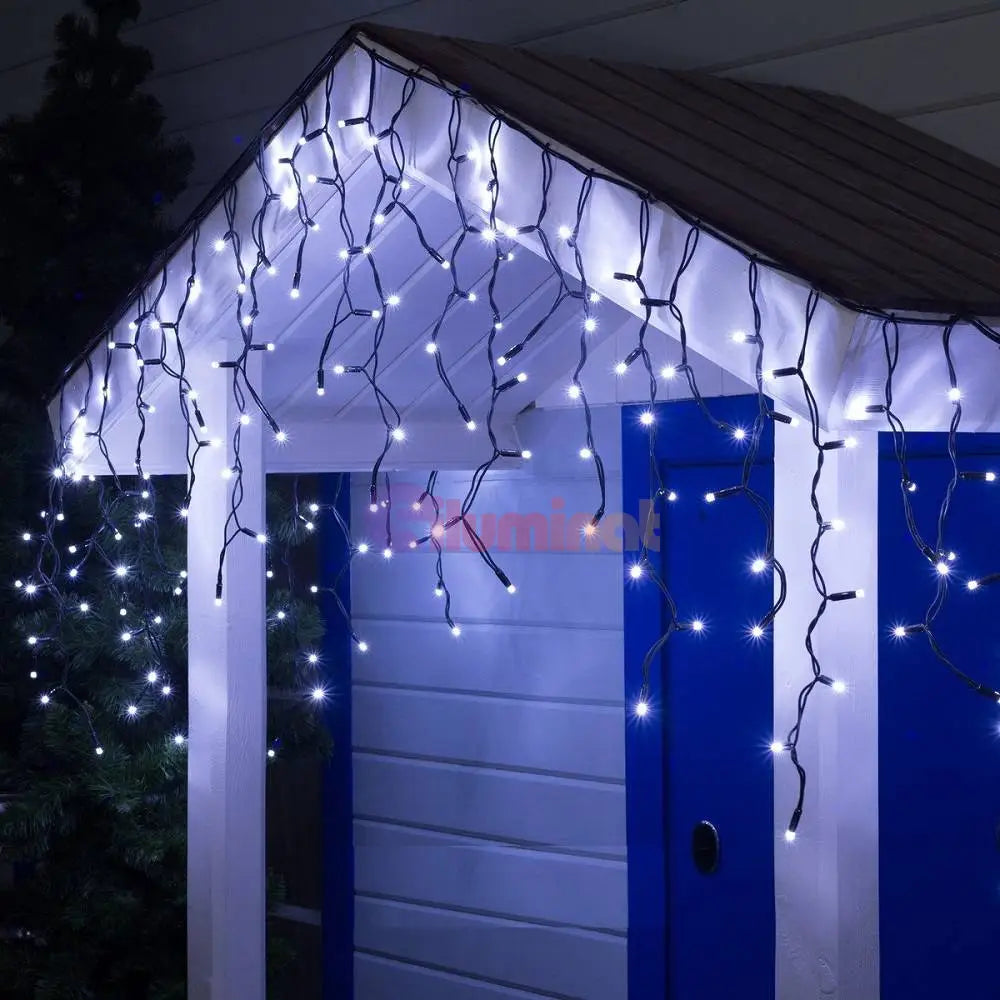 Instalatie Led Perdea Turturi 143 Led-Uri Hexagon 5X0.6M Fir Negru Diverse Culori Christmas Light