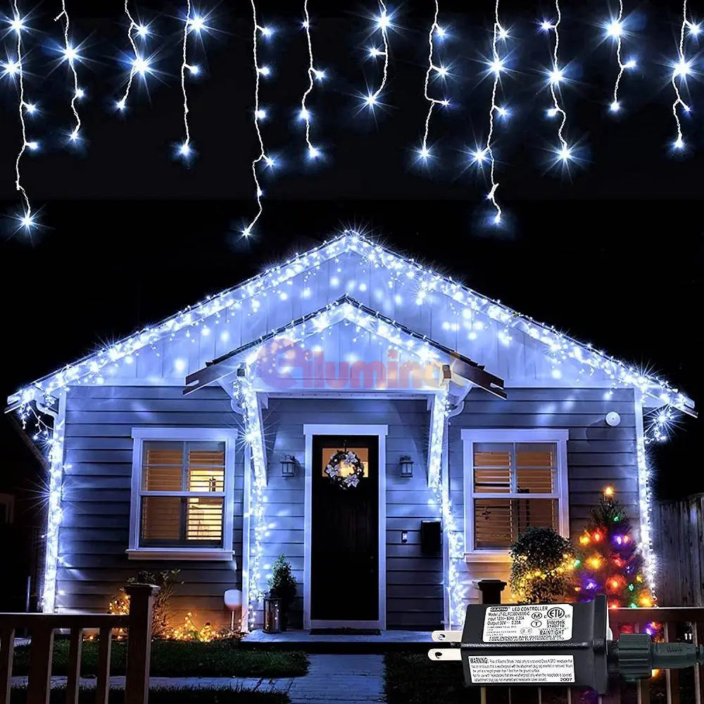 Instalatie Led Perdea Turturi 144 Led-Uri 4.5X0.6M Fir Negru Diverse Culori Christmas Light