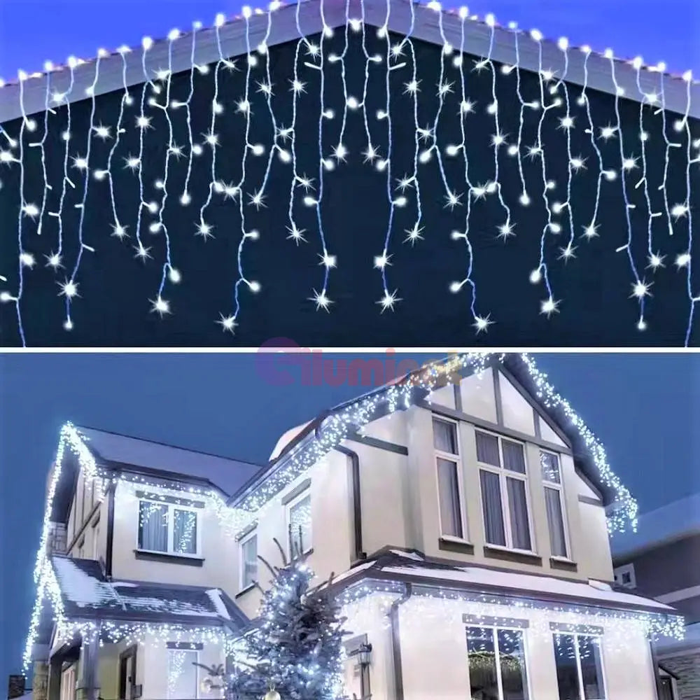 Instalatie Led Perdea Turturi Flash 180 Led-Uri 6X0.6M Fir Alb Diverse Culori Christmas Light