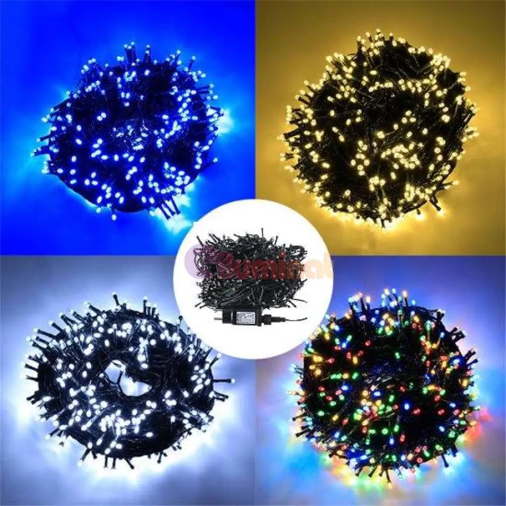 Instalatie Led Rola 50M Fir Negru Diverse Culori Christmas Light