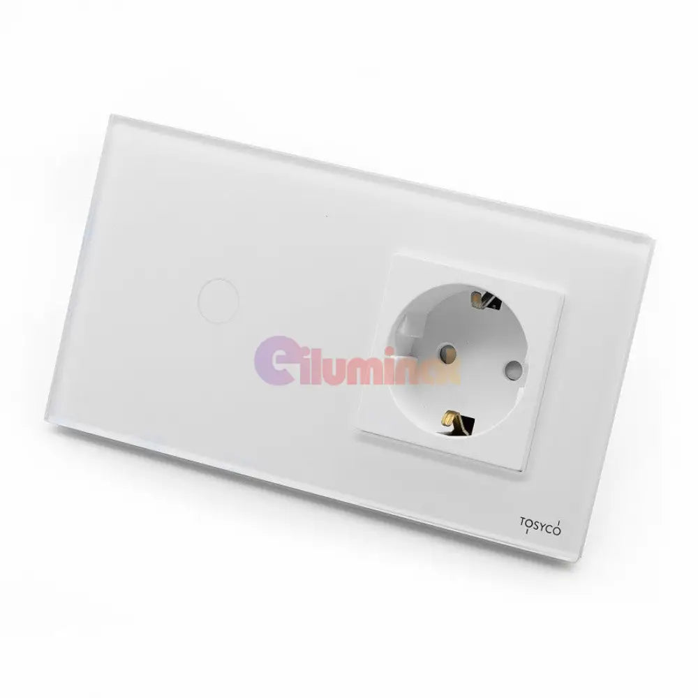 Întrerupător Simplu Cu Touch (Tactil) + Priză Schuko Light Switch