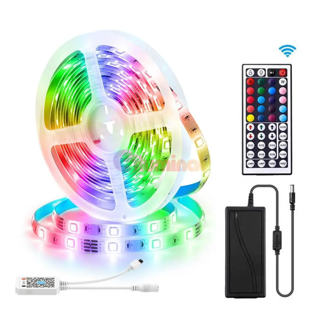 Kit Banda Led Rgb 12V Ip65 5 Metri Telecomanda 44 Taste Strips