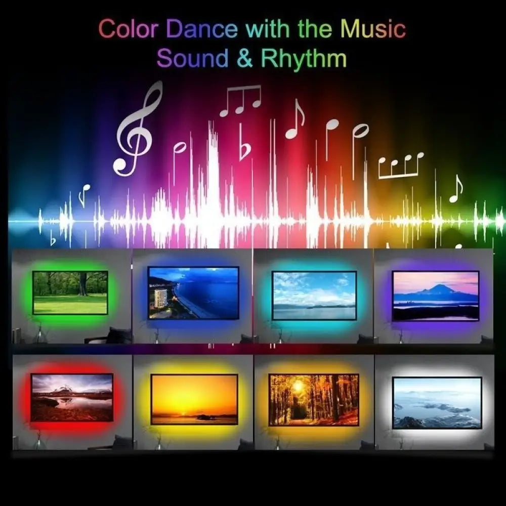 Kit Banda Led Rgb 12V Ip65 Smart 3 Metri Usb Tv Telecomanda Rf Strips