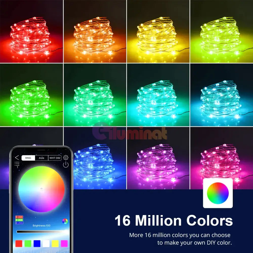 Kit Banda Led Rgb Ic Smart Digital 12V 10M Usb Telecomanda 24 Taste Strips