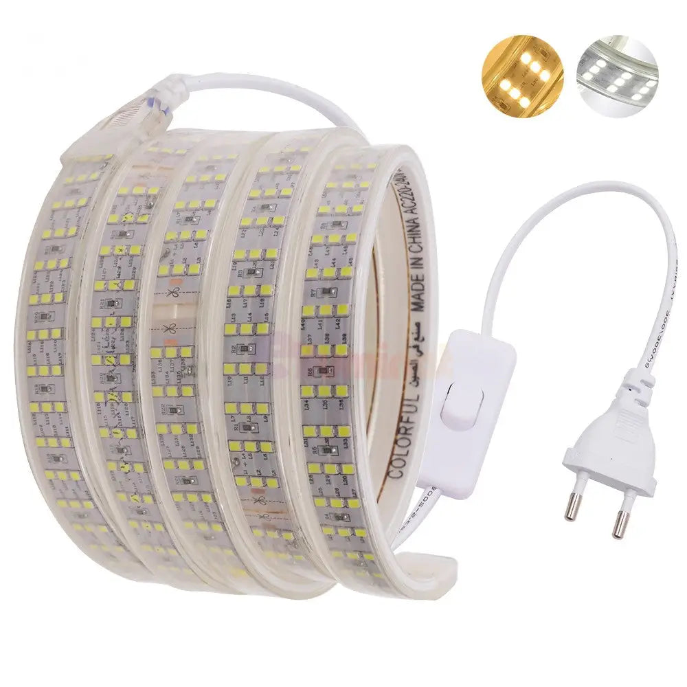 Kit Complet Banda Led 2835 3 Randuri 220V - 22W/Ml Strips