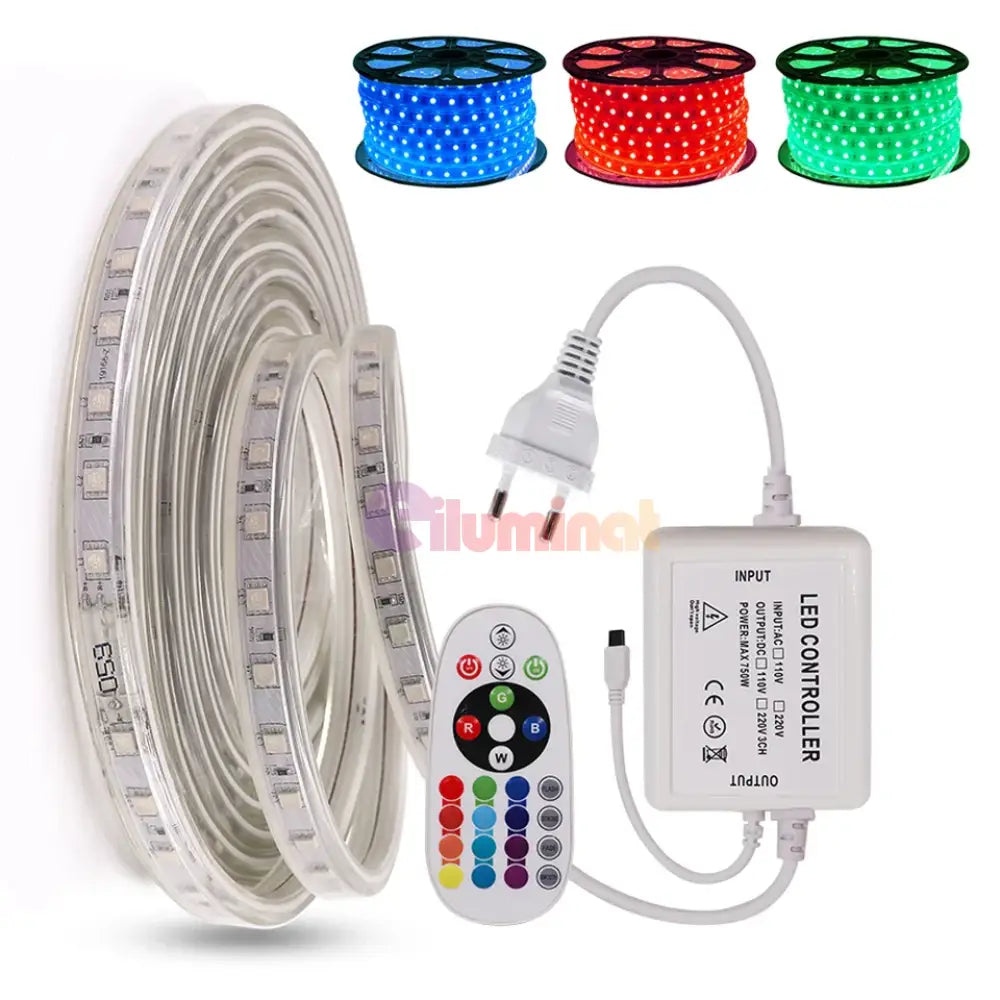 Kit Complet Banda Led 5050 1 Rand Rgb 220V Strips