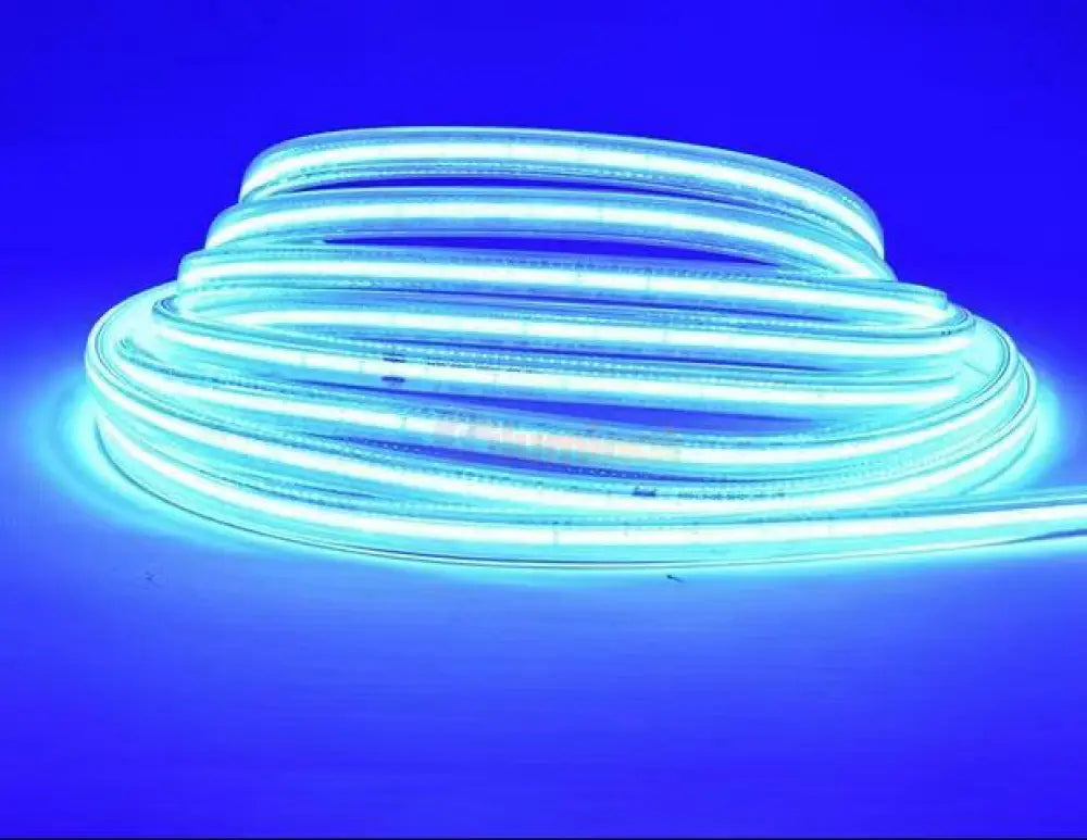 Kit Complet Banda Led Cob 220V Exterior Ip65 - 10W/Ml Albastru / 10W 5 Metri Strips