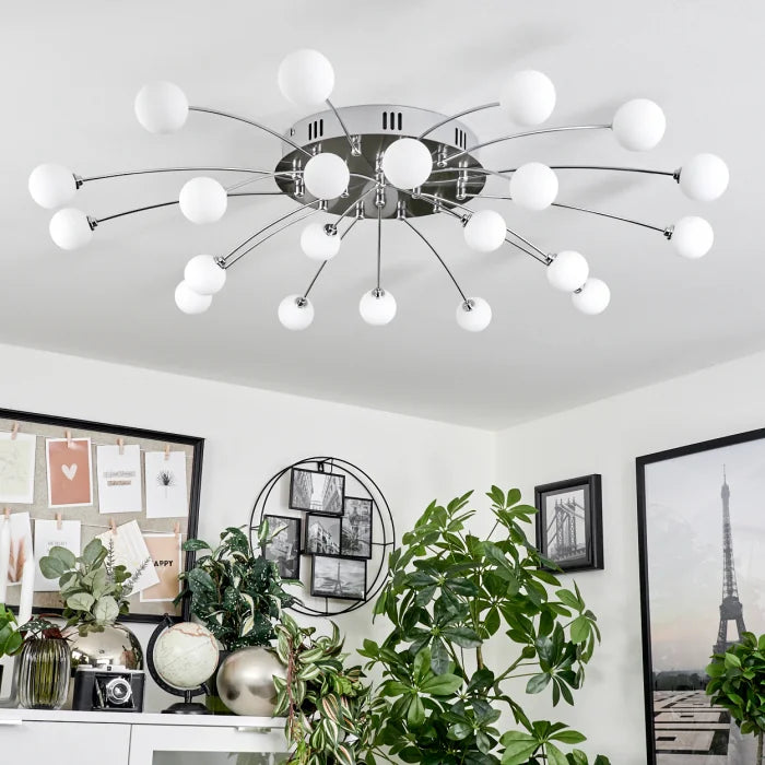 Lustra LED SILVER BULET Echivalent 400W Dimabila ARGINTIE / 96CM / MINIMALIST DESIGN Lighting Fixtures