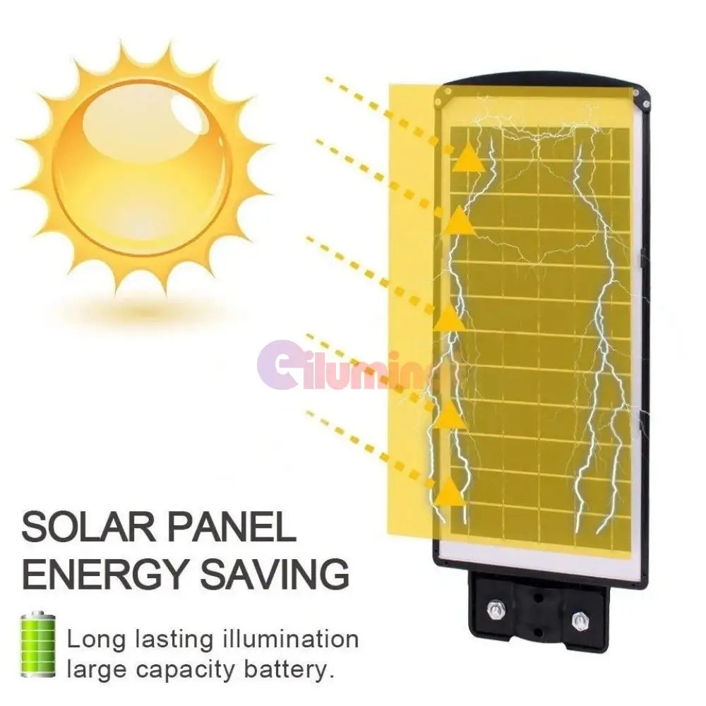 Lampa Led 100W Solara Slim Senzor Miscare + Telecomanda Street Light