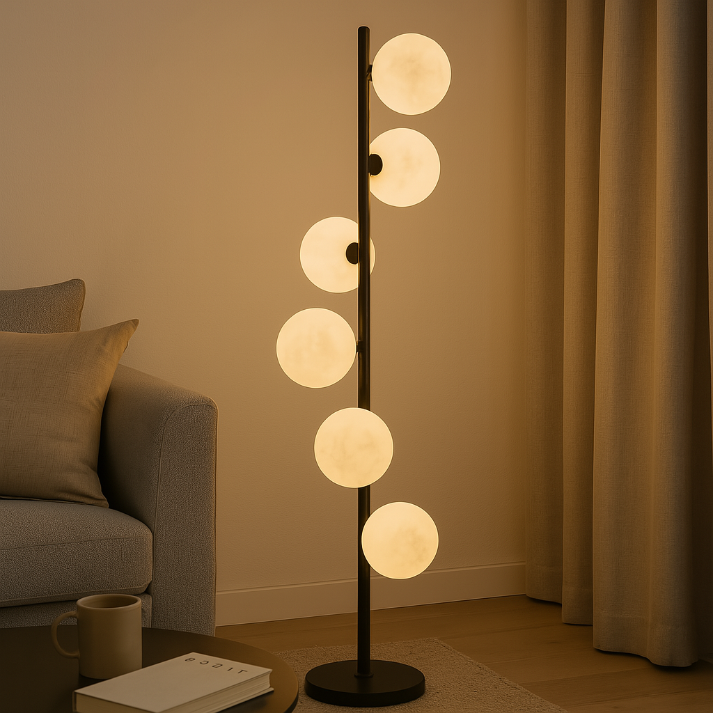 Lampadar 100CM 6 Moons Black 6XG9 floorlamp