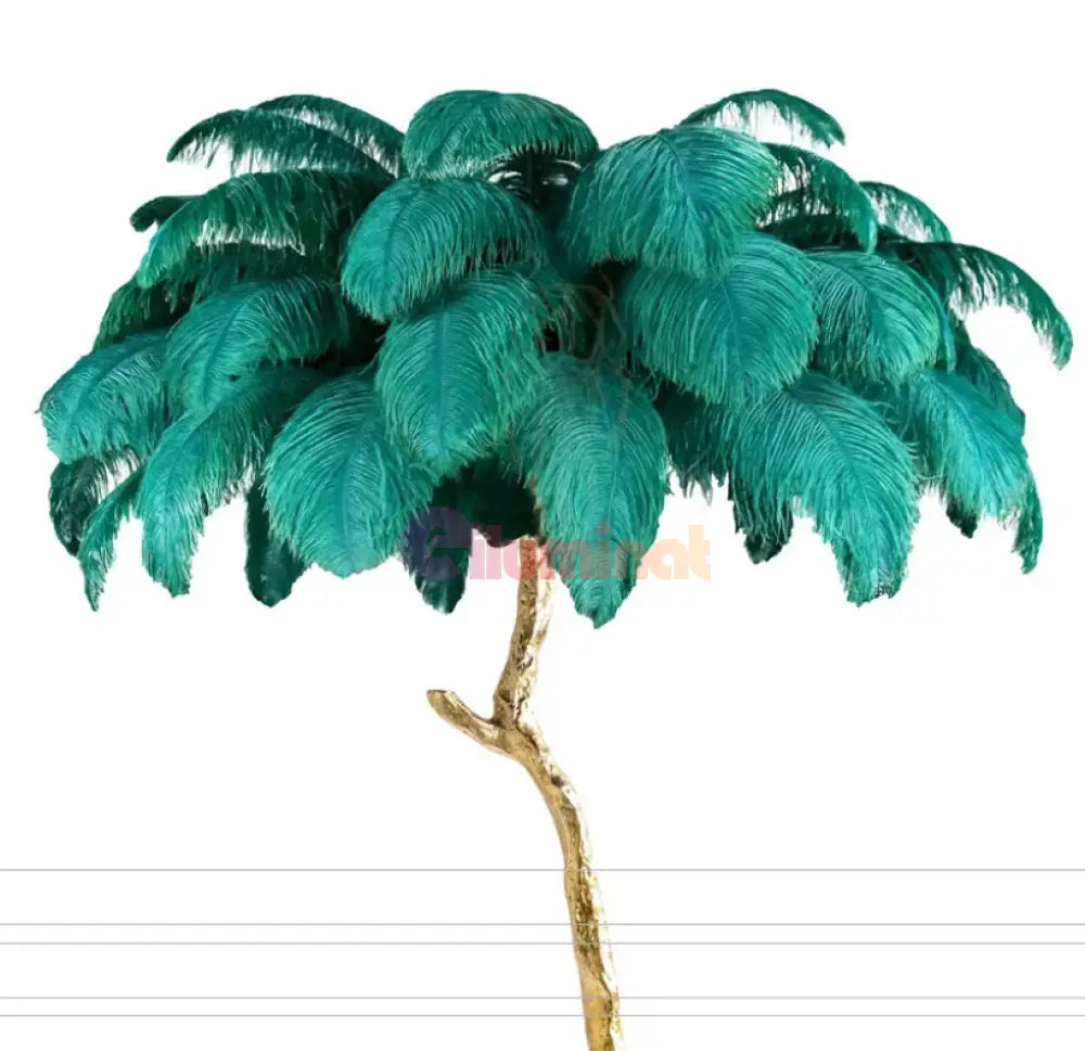 Lampadar Baroque Luxury Feathers Colors Verde